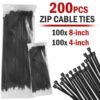 200PCS Cable Ties Zip UV Weather Resistant - Image 3